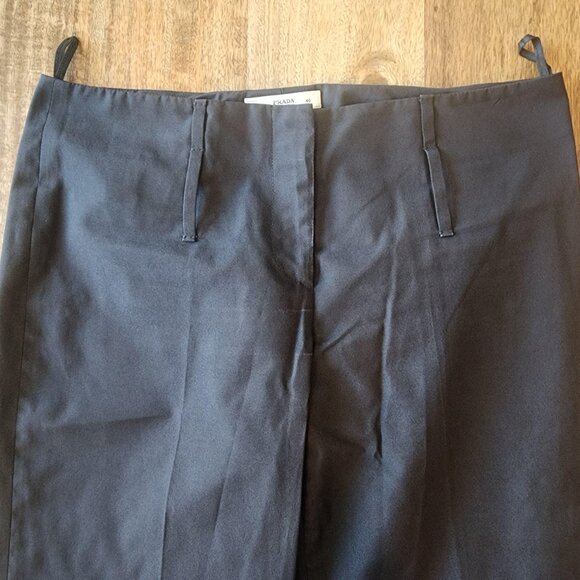 Prada Pants Womens IT 40 Black Straight Leg Dress Trousers Made in Italy Classic - Picture 3 of 13